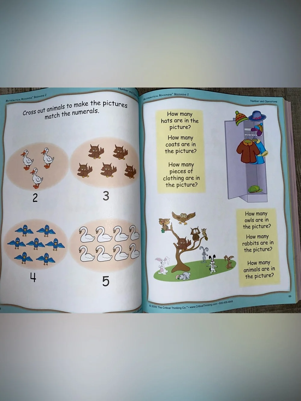 Mathematical Reasoning Beginning 2 Preschool Kindergarten Homeschool Workbook